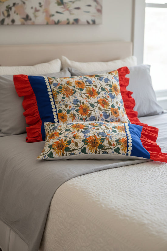 Standard size pillowcases made from sunflower fabric