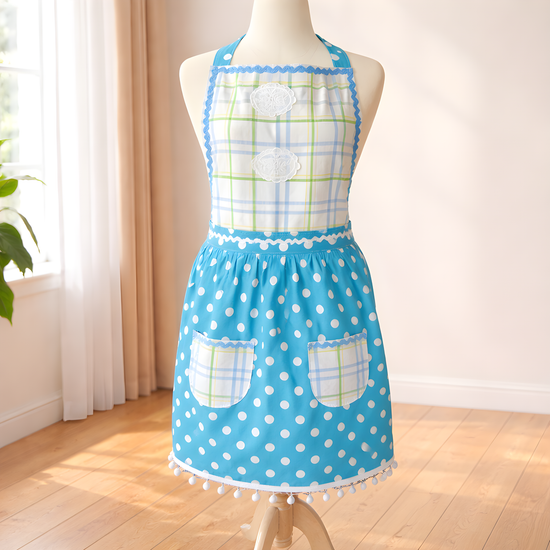 Adult apron made from vintage tablecloth   One size fits most