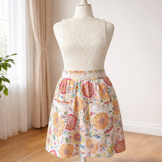 Adult apron made from vintage linens    One size fits most